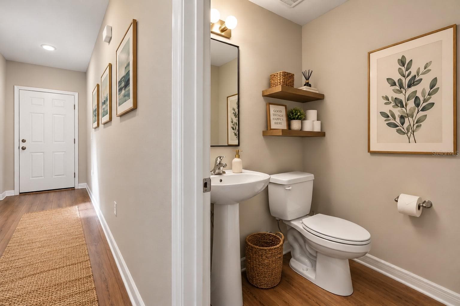 Downstairs 1/2 Bath digitally staged - 7580 FREESIA TRCE, WESLEY CHAPEL