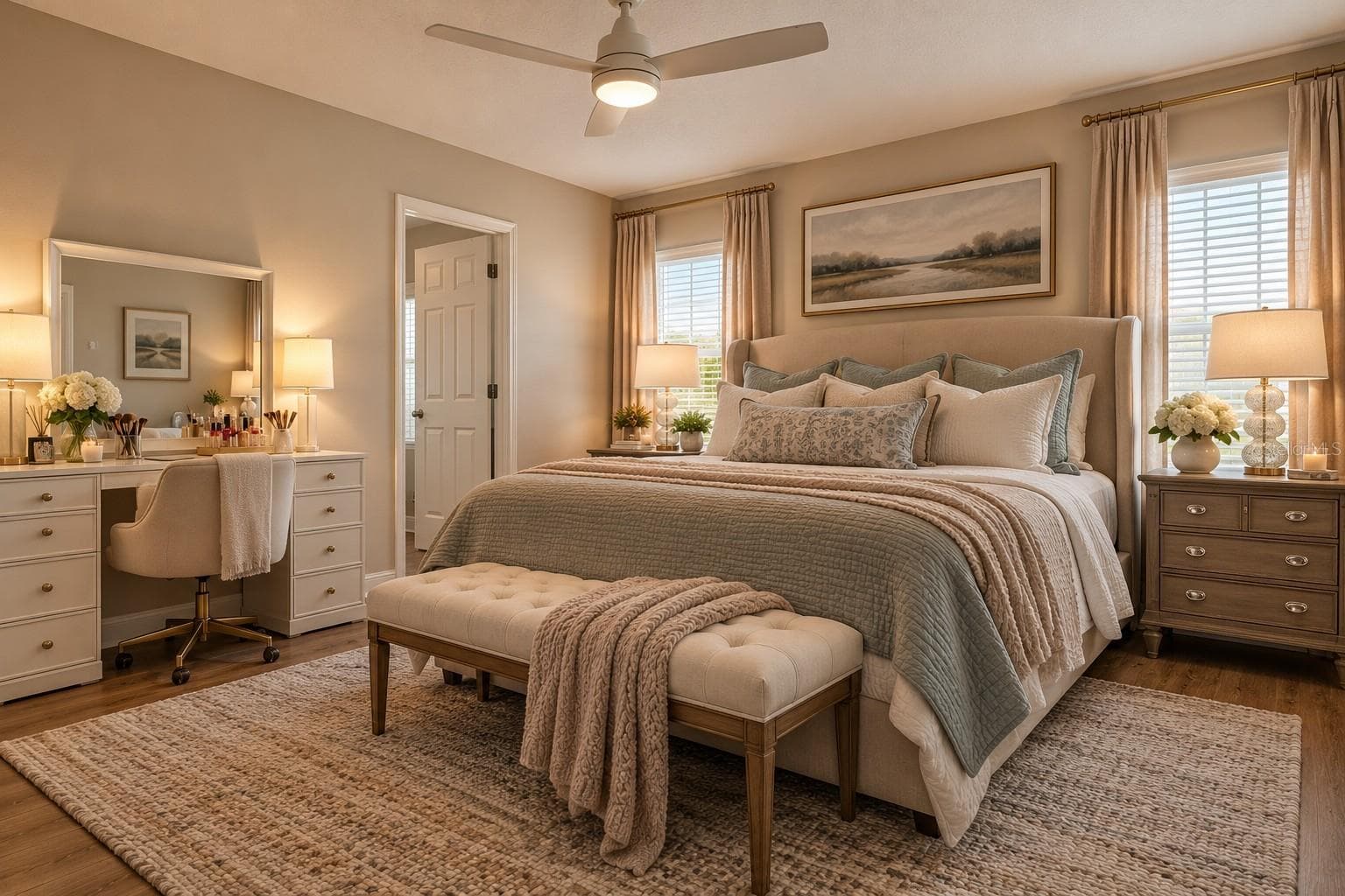 Primary Bedroom digitally staged - 7580 FREESIA TRCE, WESLEY CHAPEL