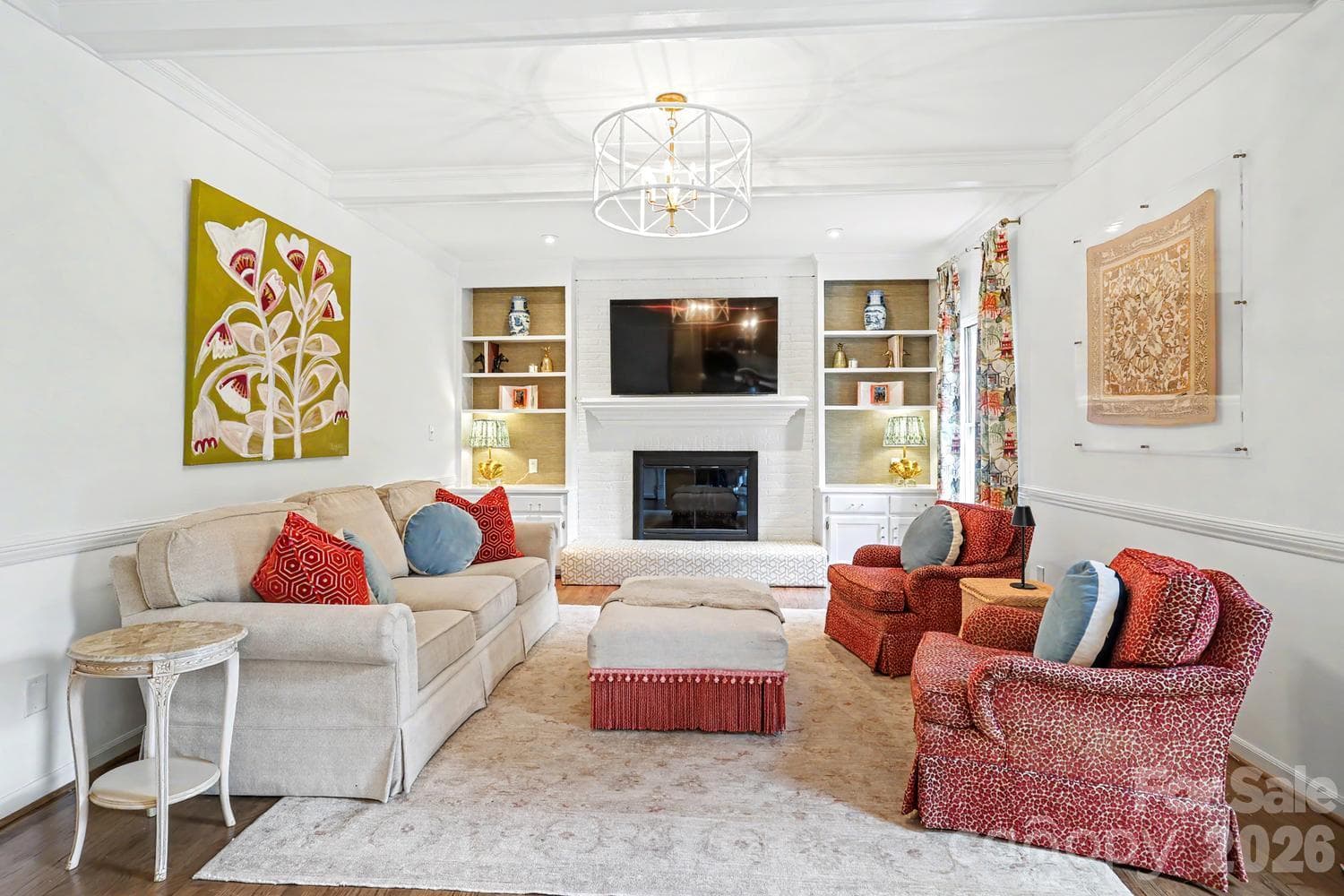 Family room with fireplace - 5515 McCallum Court, Charlotte