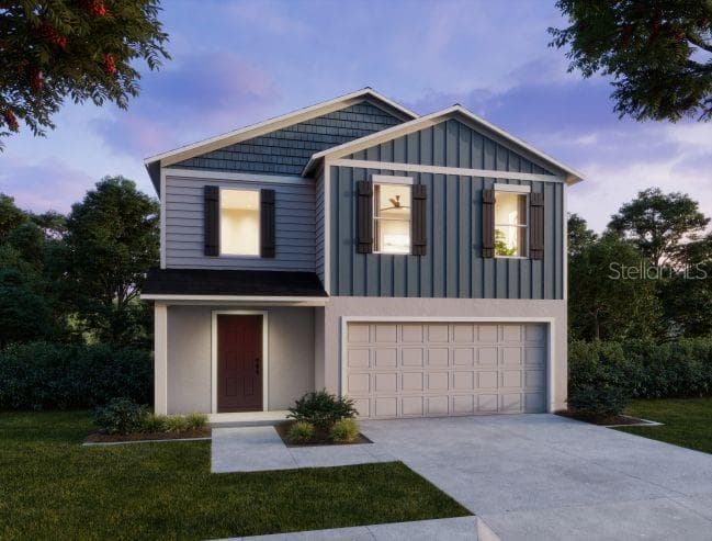Artist Rendering at Dusk - 3873 BLUETHREAD WAY, POINCIANA