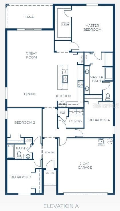 Floor Plan -Model home - actual features may vary. - 3422 MONARCH WAY, GREEN COVE SPRINGS