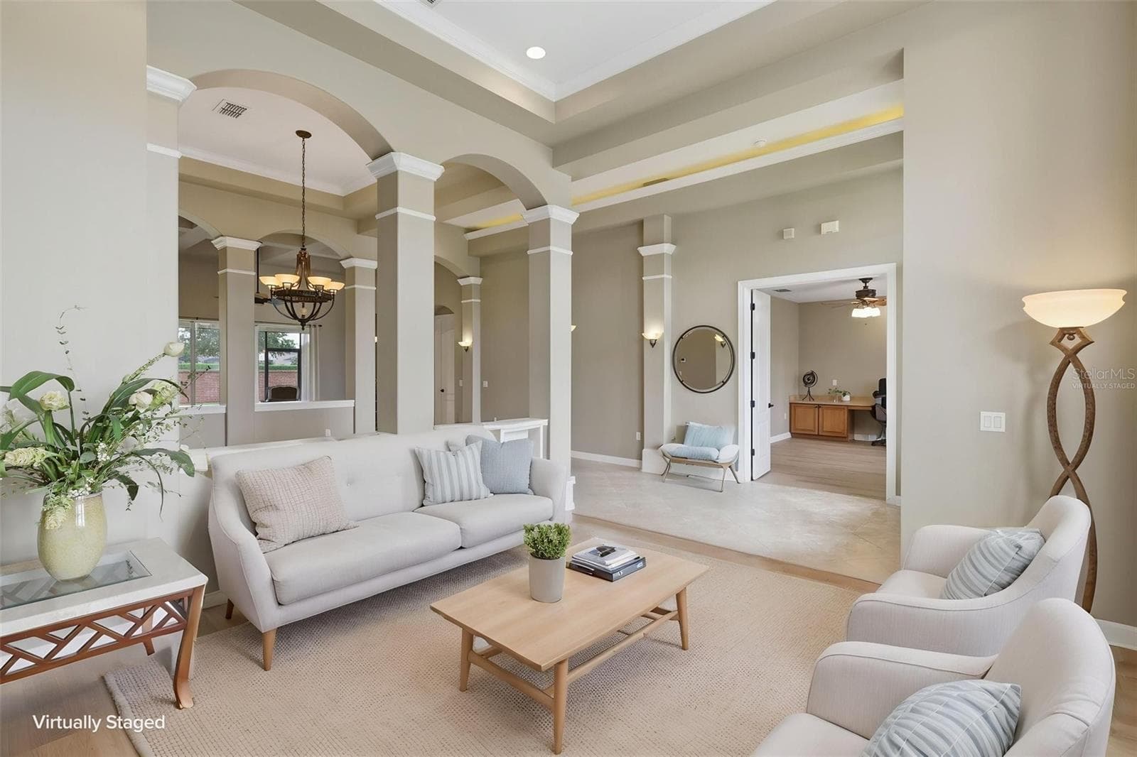 Front living room virtually staged - 426 DUFF DR, WINTER GARDEN