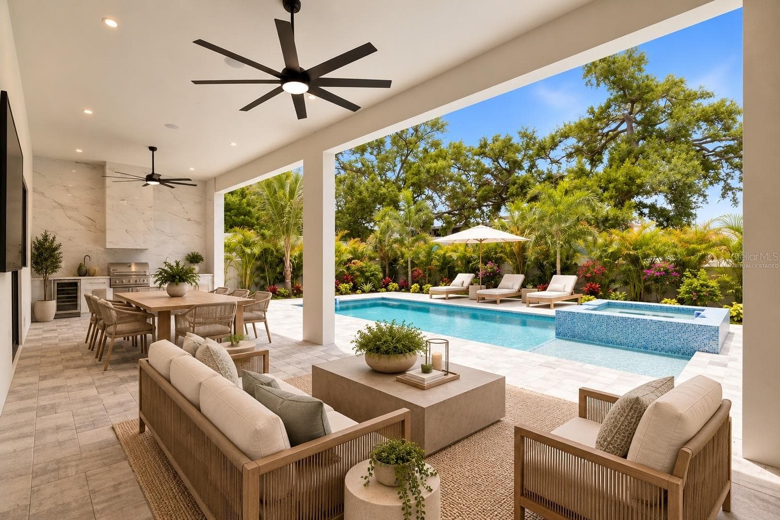 Virtually staged exterior pool area - 1870 JASMINE DR, SARASOTA
