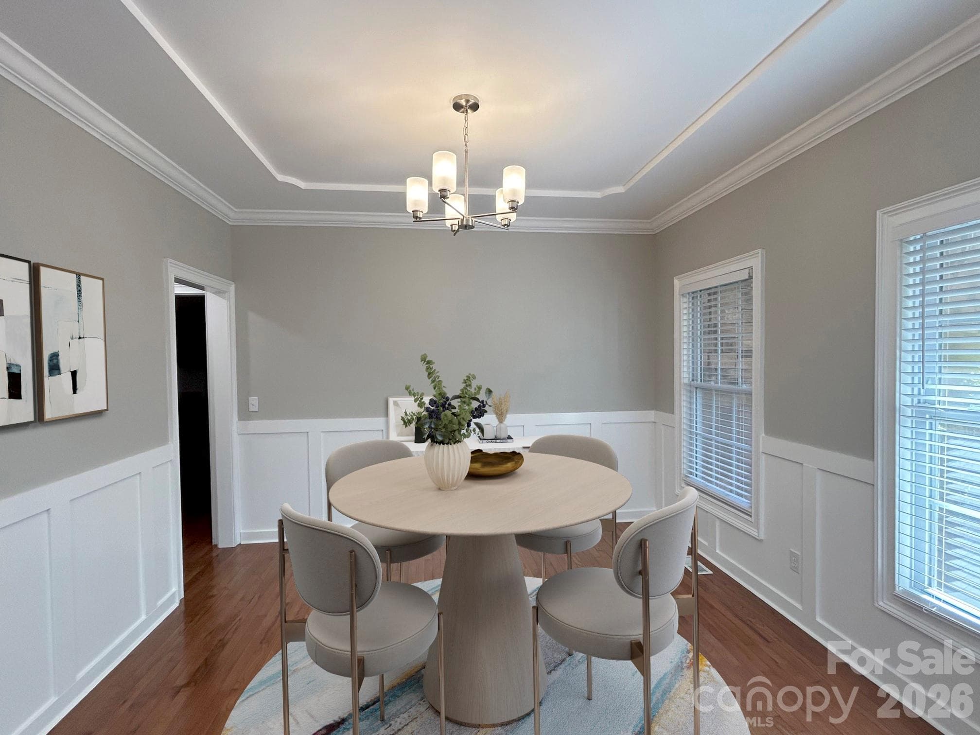 Virtually staged dining room - 201 Colonel Holcombe Place, Candler