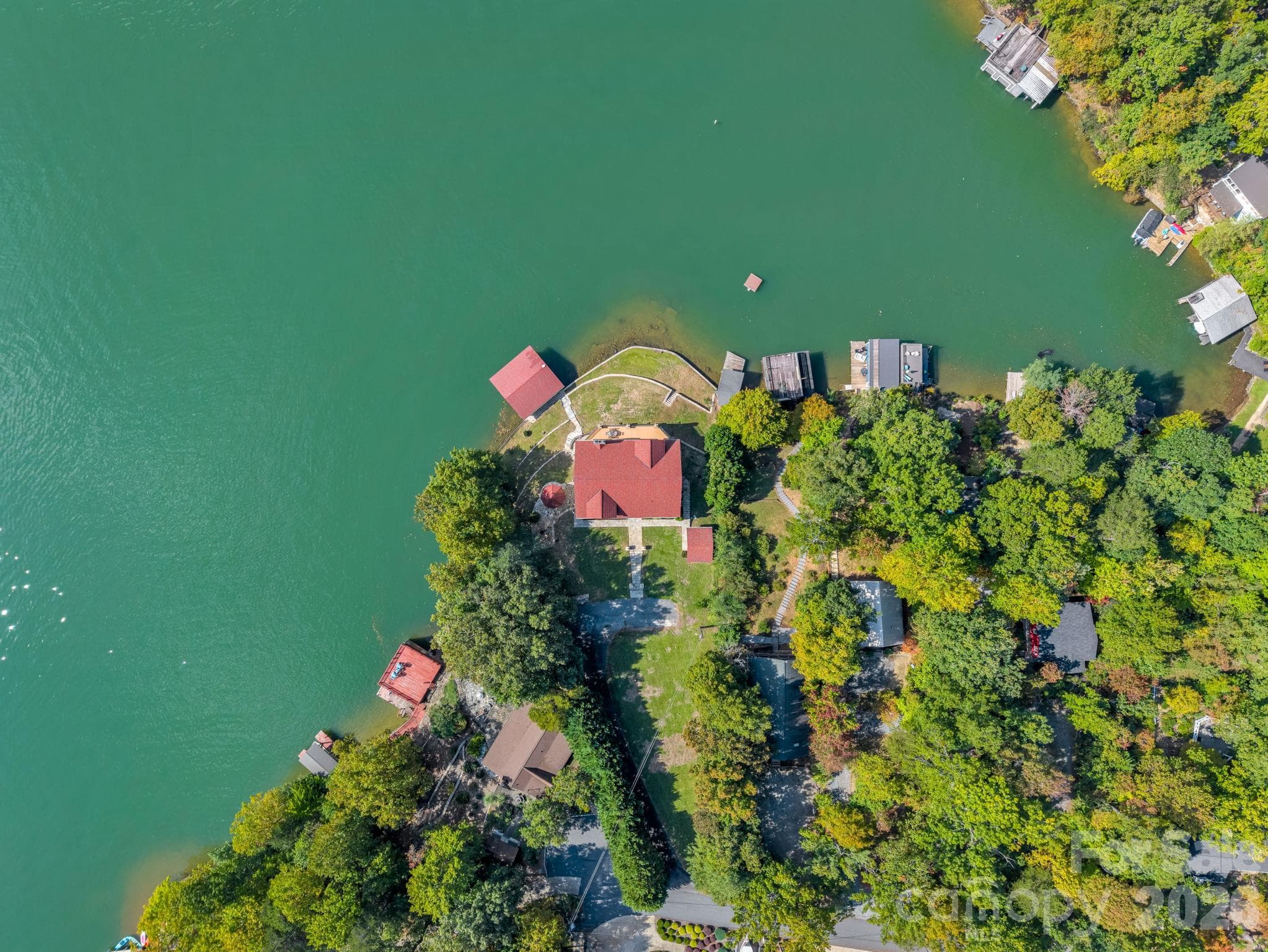 Aerial View of the property - 144 Neighborly Drive, Lake Lure