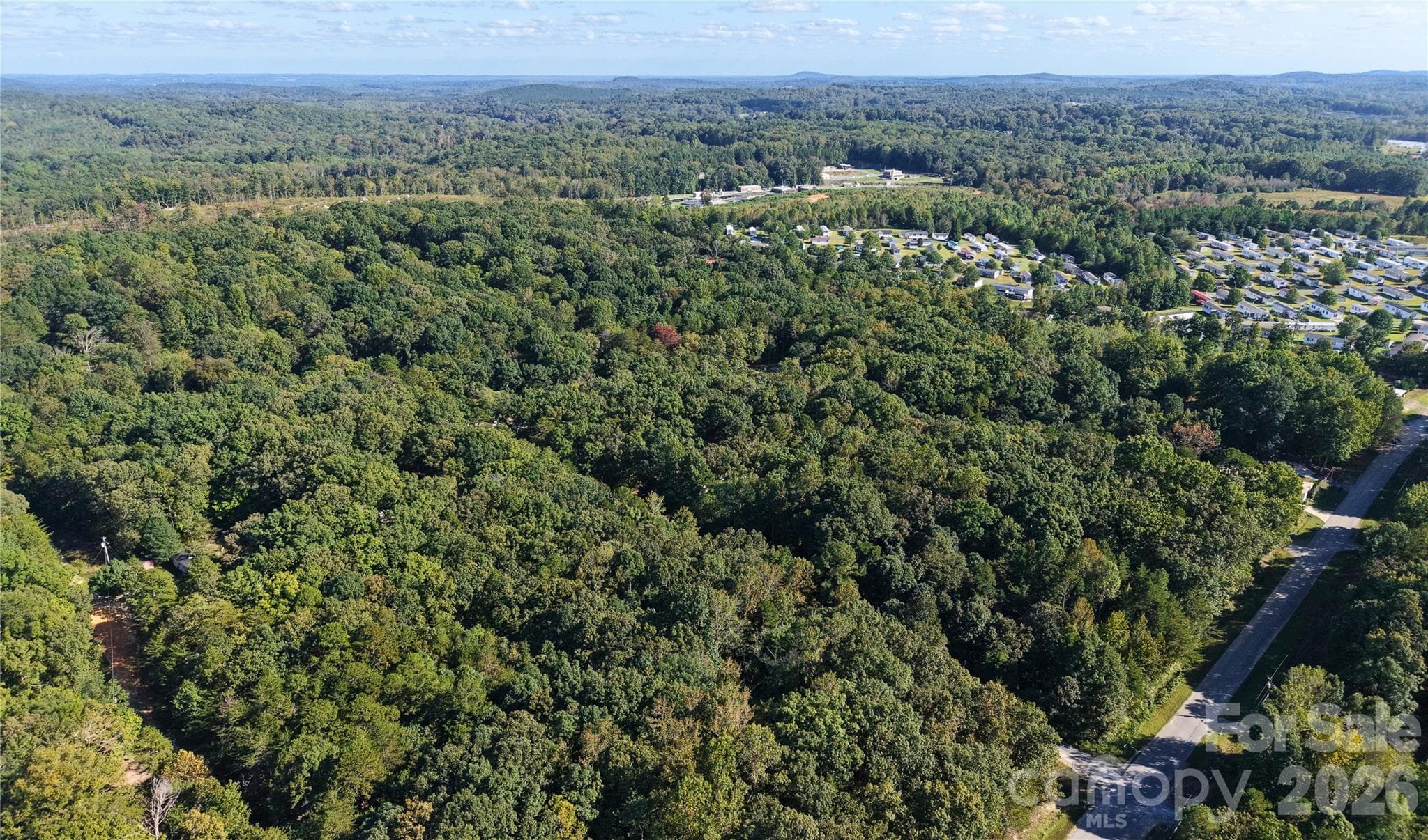Wide drone view of the wooded Forest Park area between Randleman and Asheboro, Randolph County NC. - 00-00 Fourth Park, Randleman