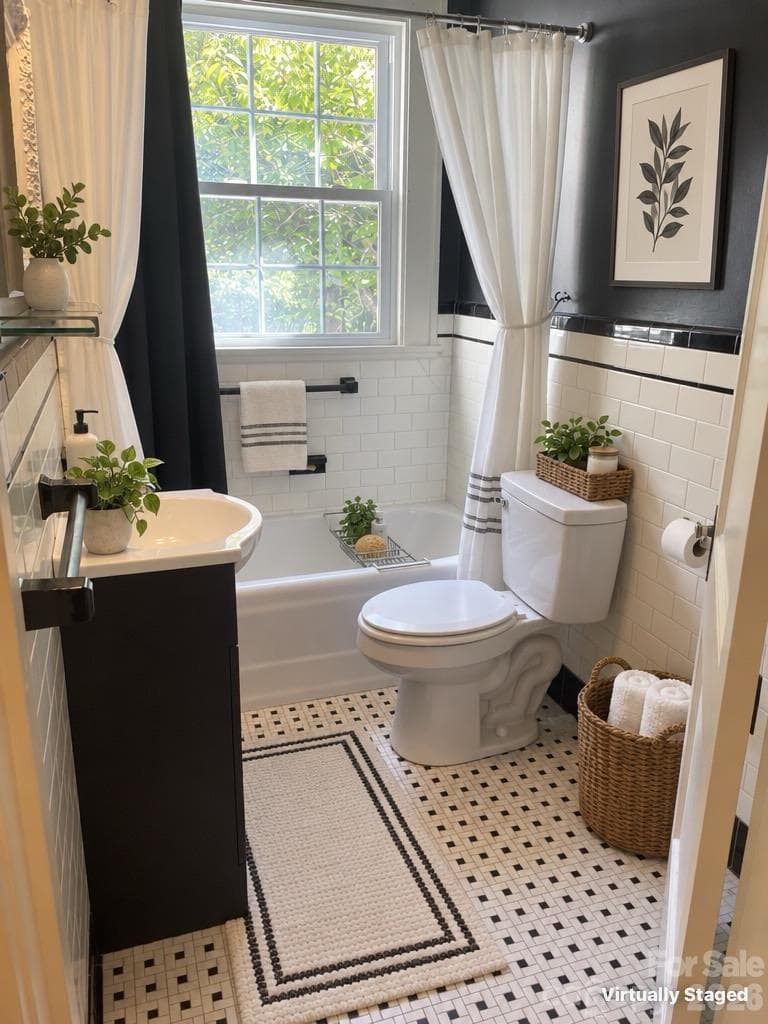 Hall full bathroom Virtually staged - 1220 Williams Road, Fort Mill