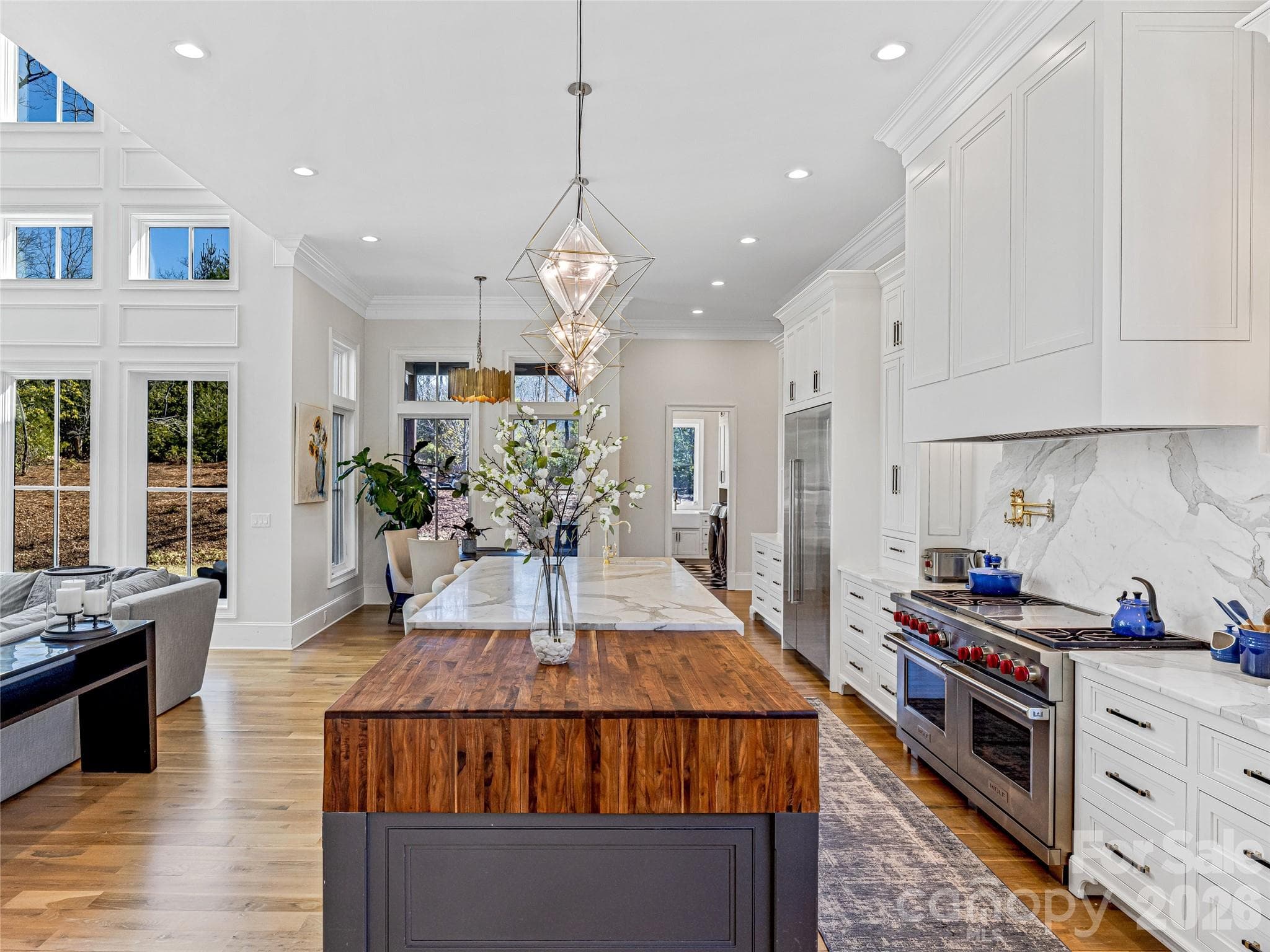 Custom wooden butcher block in kitchen. - 1905 White Tree Trail, Arden