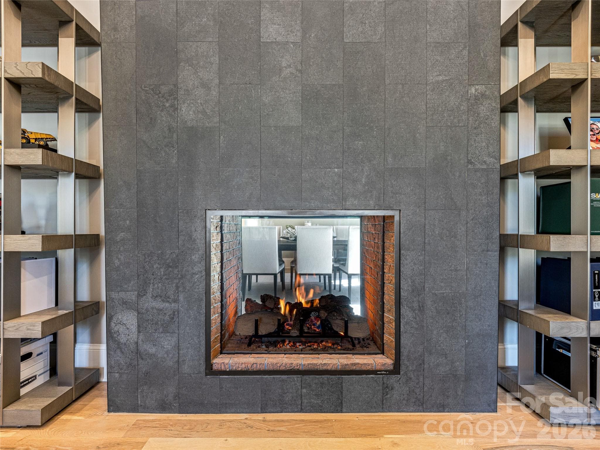 See through gas fireplace - 1905 White Tree Trail, Arden
