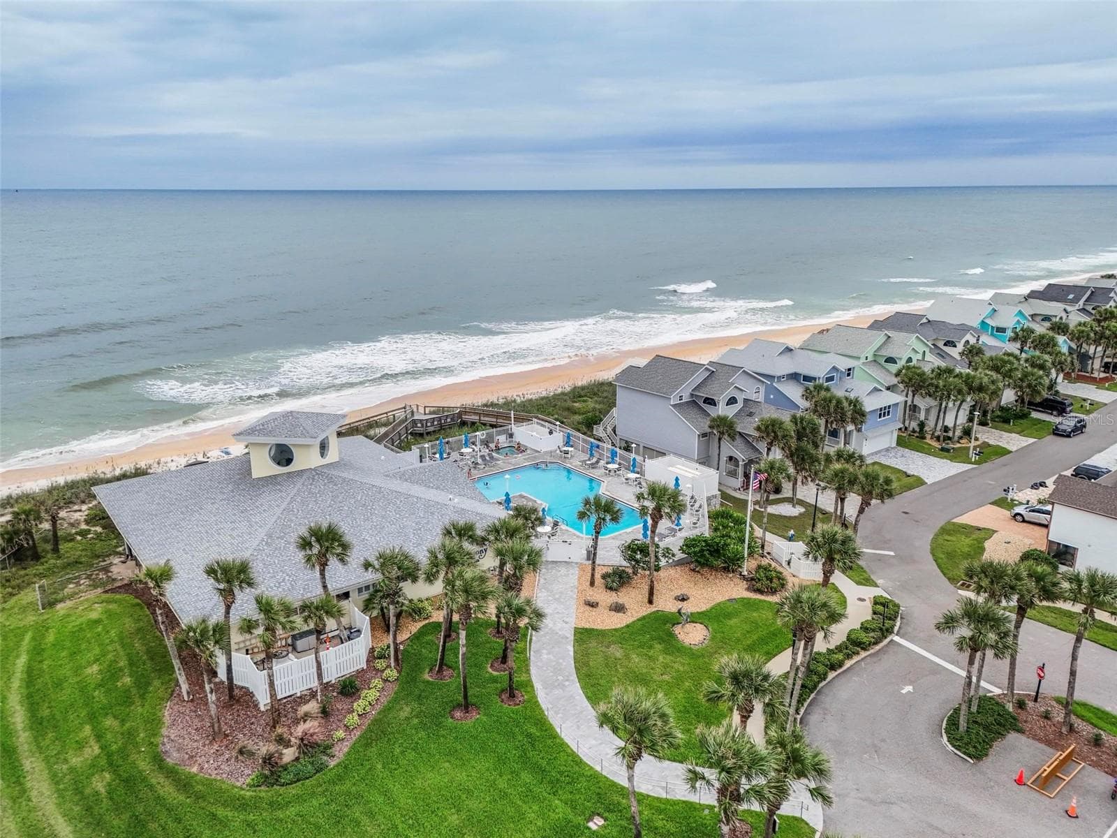 Aerial view of Clubhouse  pool and spa - 50 MEDFORD DR, PALM COAST