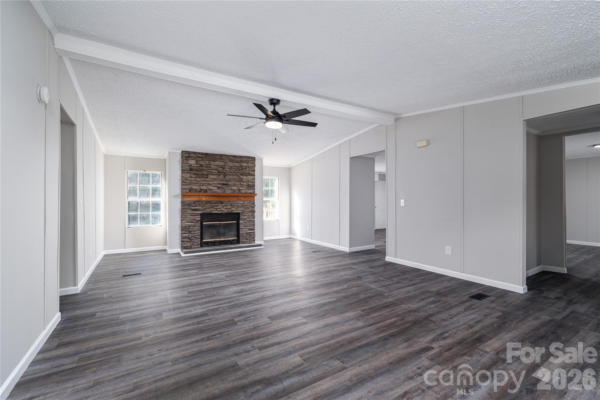 Living Room complete with woodburning fireplace - 5047 Longbow Pointe, Kings Mountain