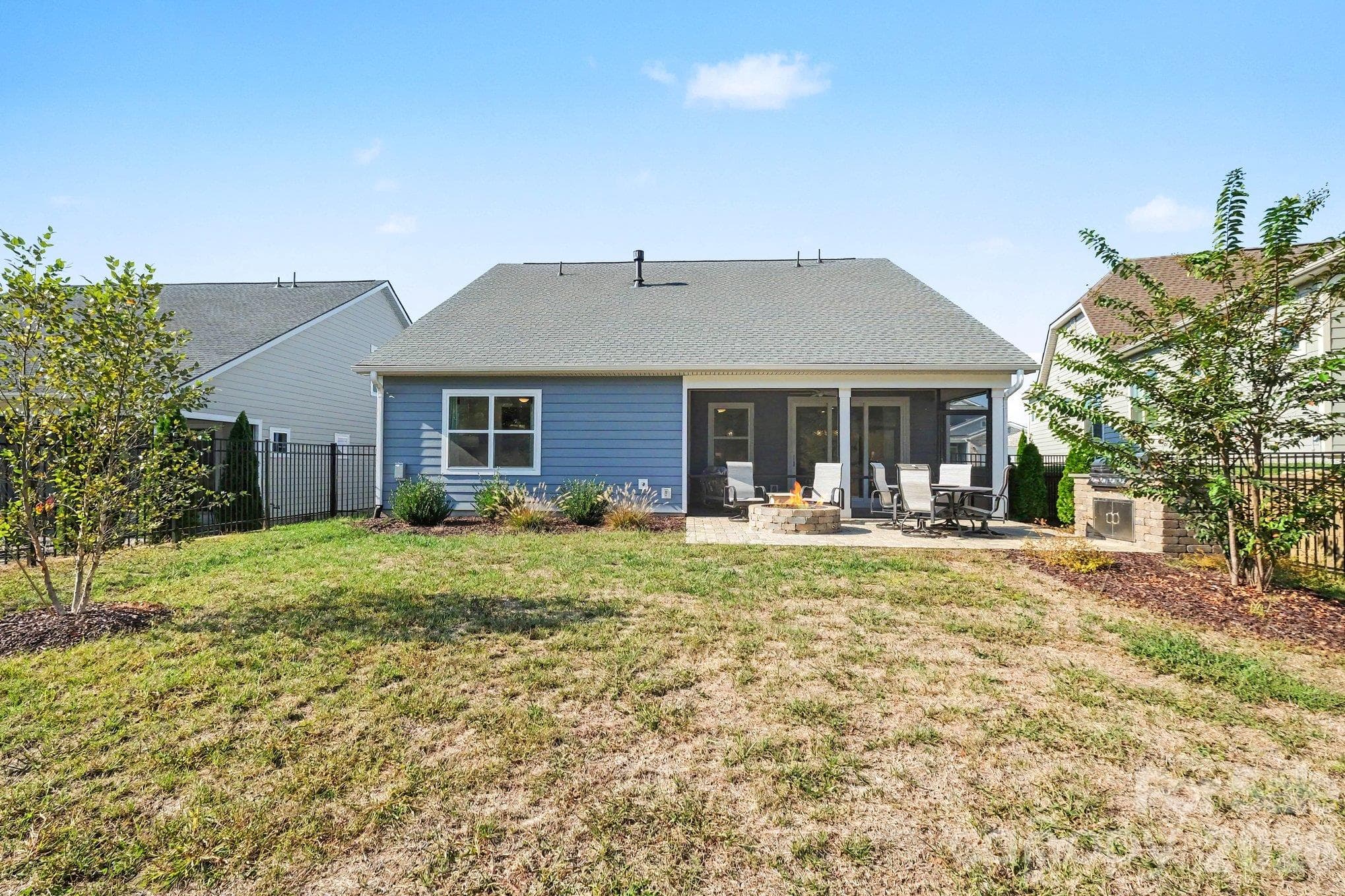 Private yard features a hot-tub hookup - 5605 Caneel Lane, Denver