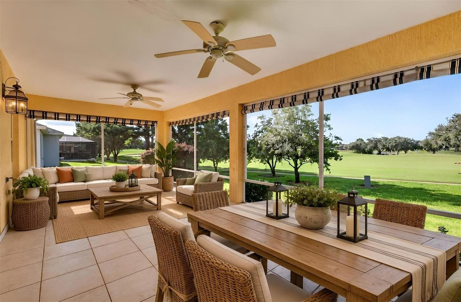 Spacious Lanai with GOLF and WATER VIEWS!-Virtually Staged - 16840 SE 85TH SAPELO CT, THE VILLAGES