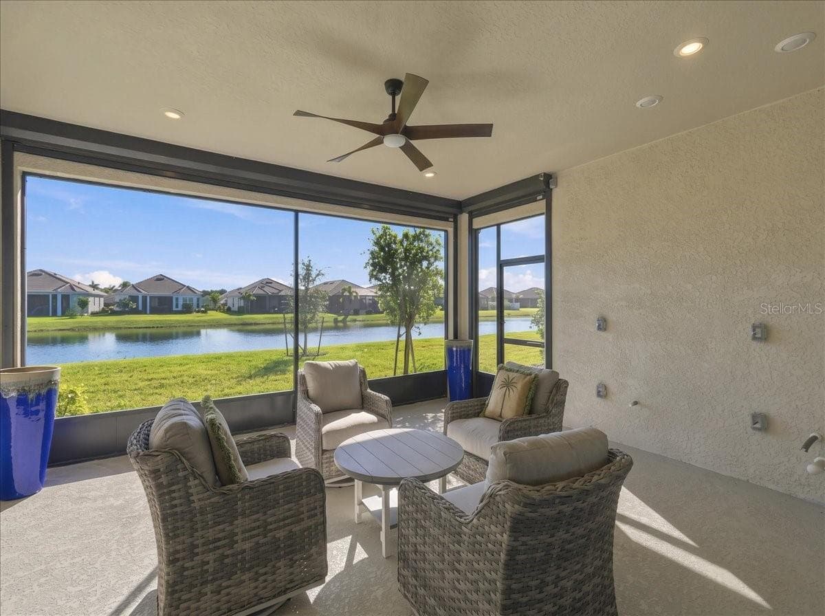 The Lanai has a beautiful water view and is pre-plumbed for an outdoor kitchen. - 4732 CRESTPOINT WAY, PALMETTO