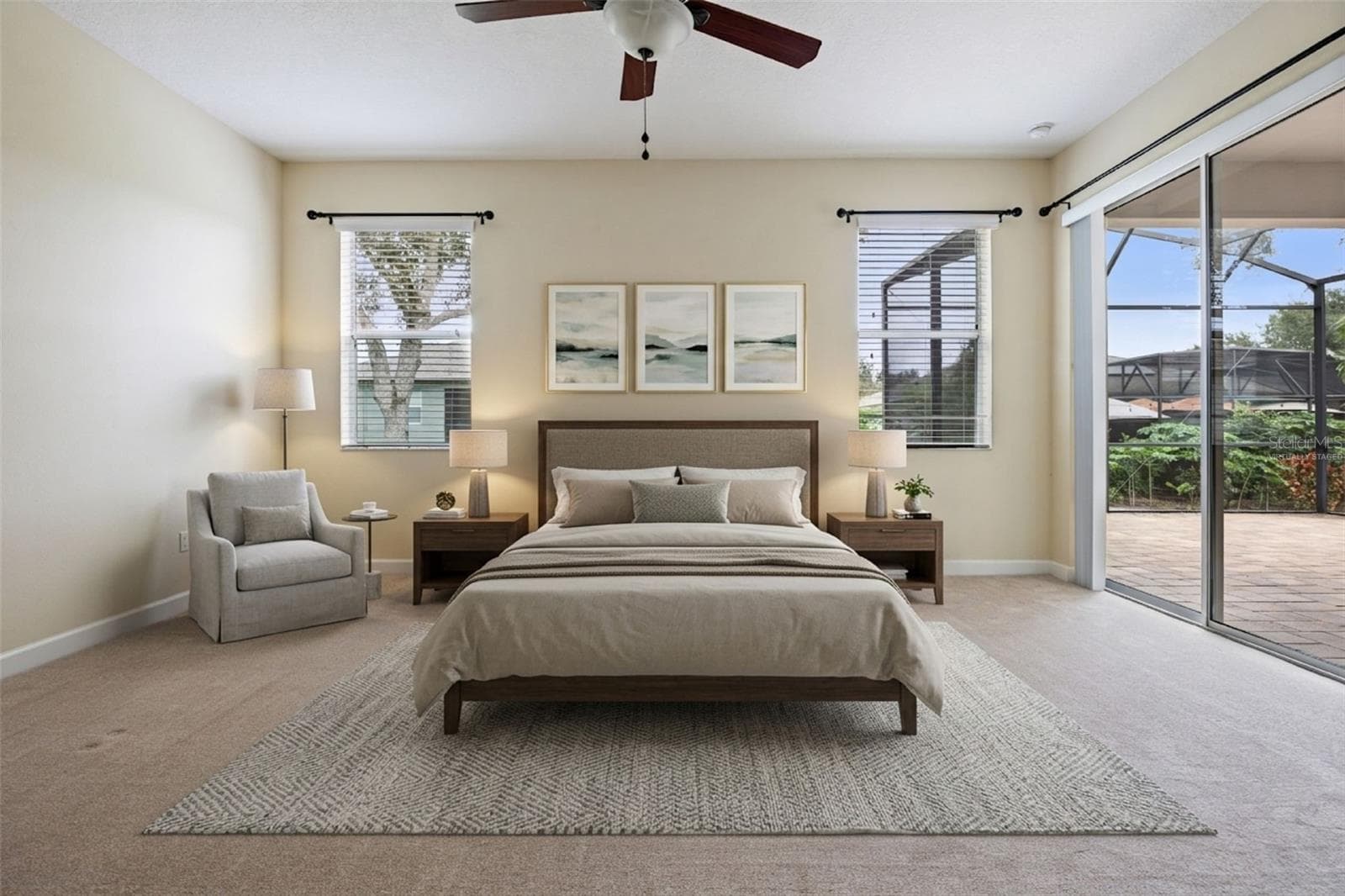 Virtually staged primary bedroom - 2892 SANDY CAY ST, CLERMONT