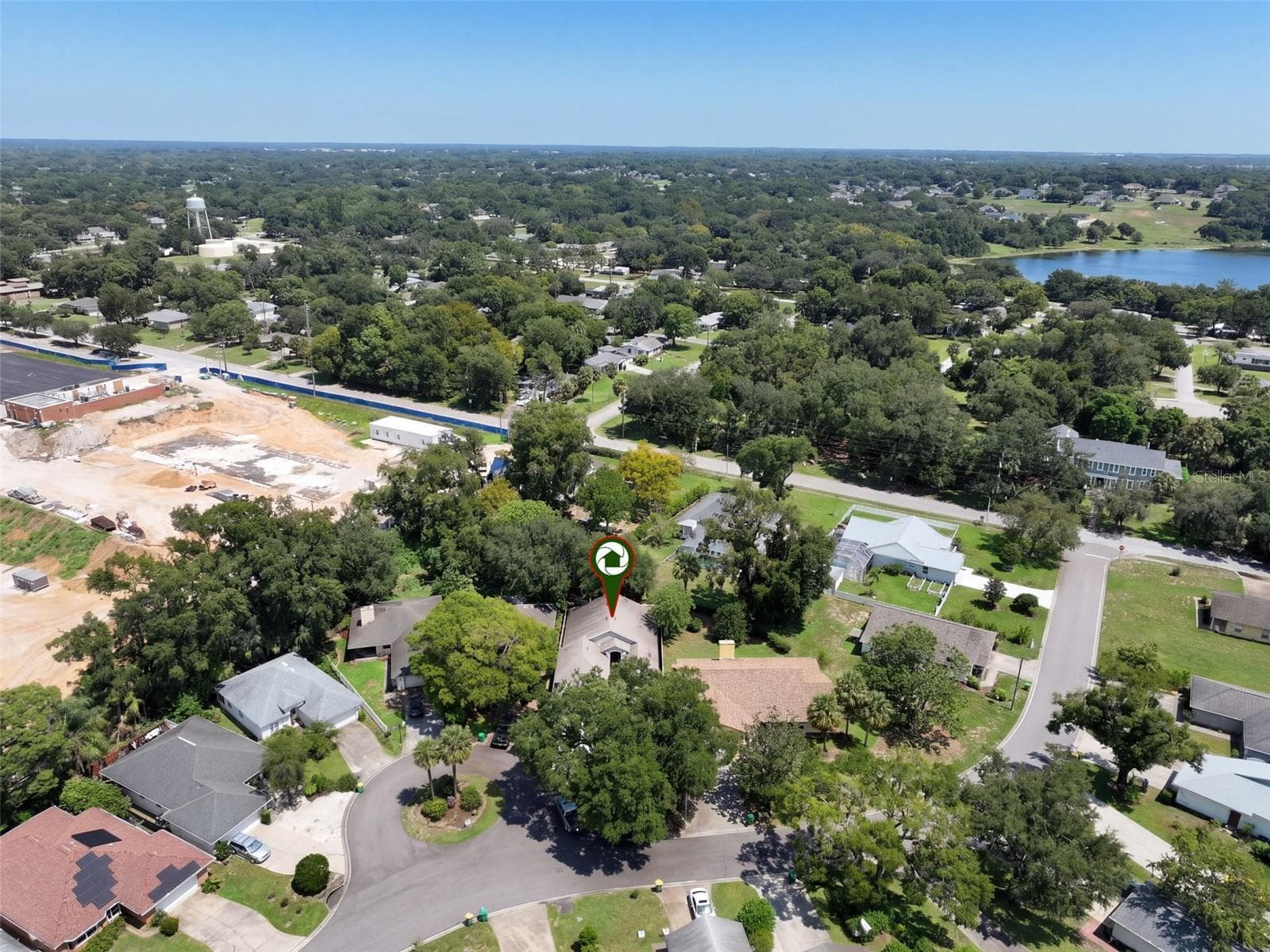 Aerial perspective identifies the property within the surrounding streetscape. - 71 ORANGE BLOSSOM DR, EUSTIS