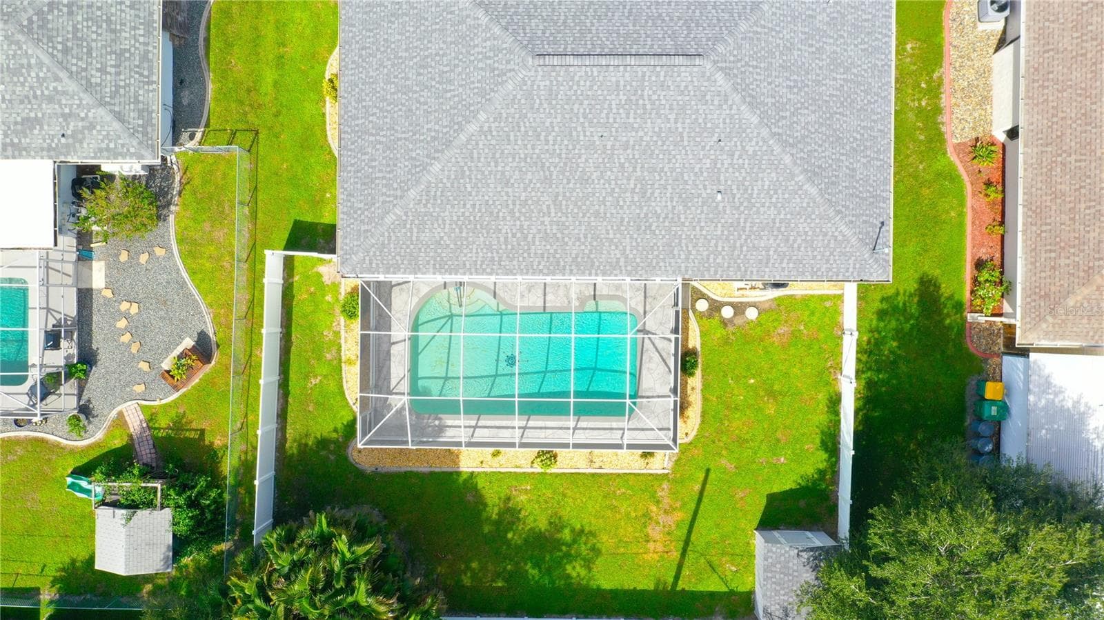 Aerial overhead of the backyard - 1009 LABELLE TER NW, PORT CHARLOTTE