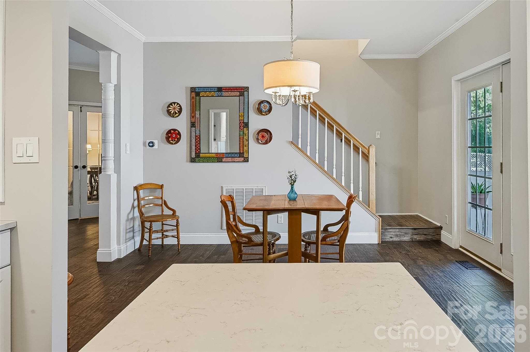 Looking from kitchen to stairs - 2122 N Rugby Road, Hendersonville
