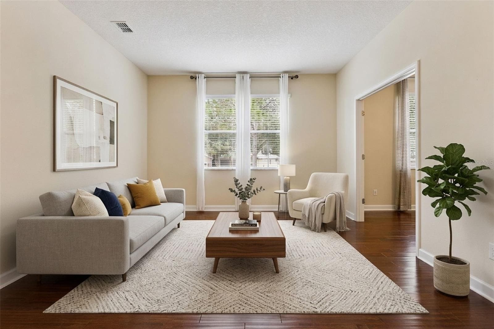Virtually staged living room - 2892 SANDY CAY ST, CLERMONT