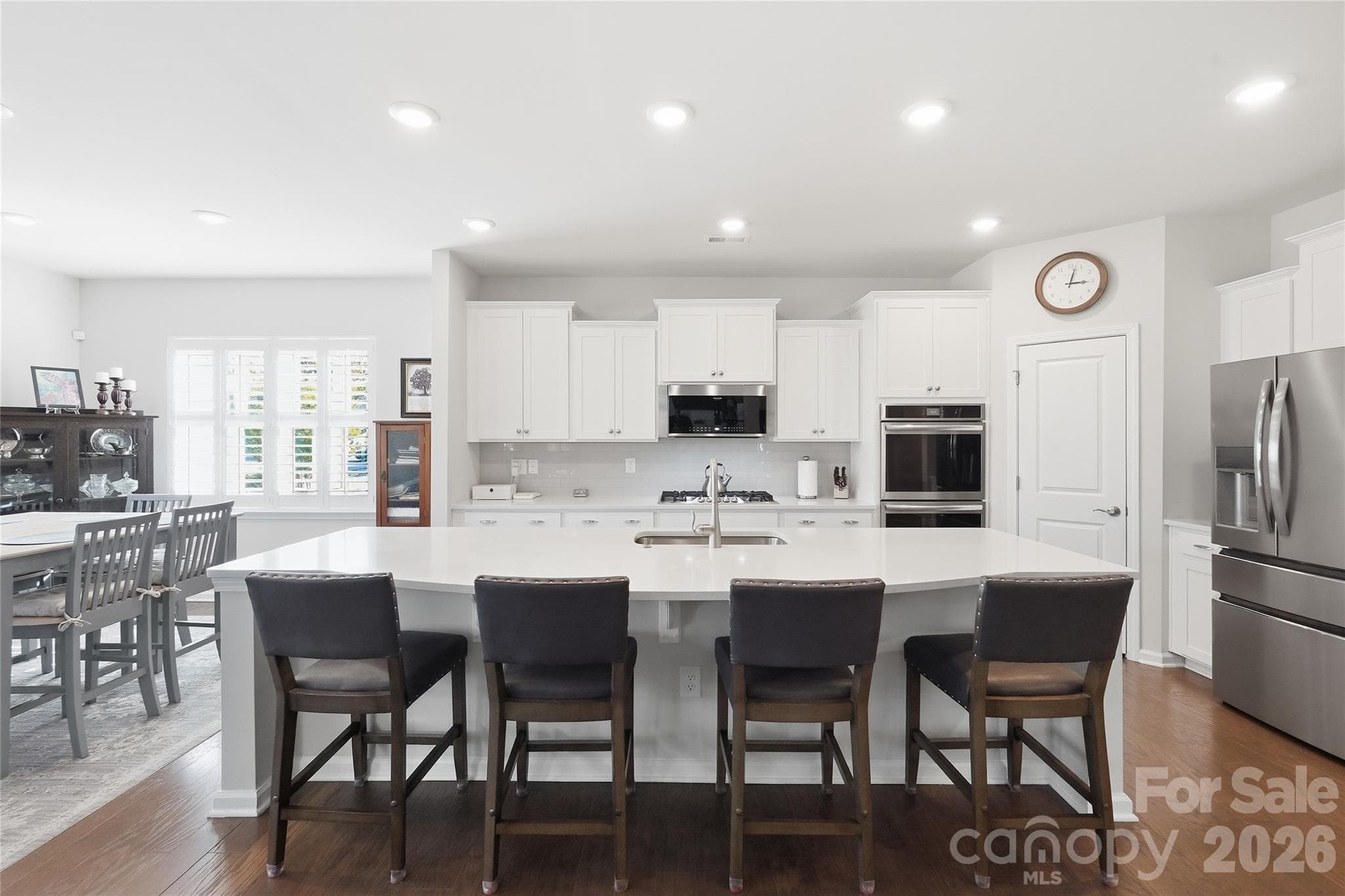 Open Concept kitchen with stainless steel 4-door French Door Refrigerator - 3162 Windhaven Lane, Tega Cay