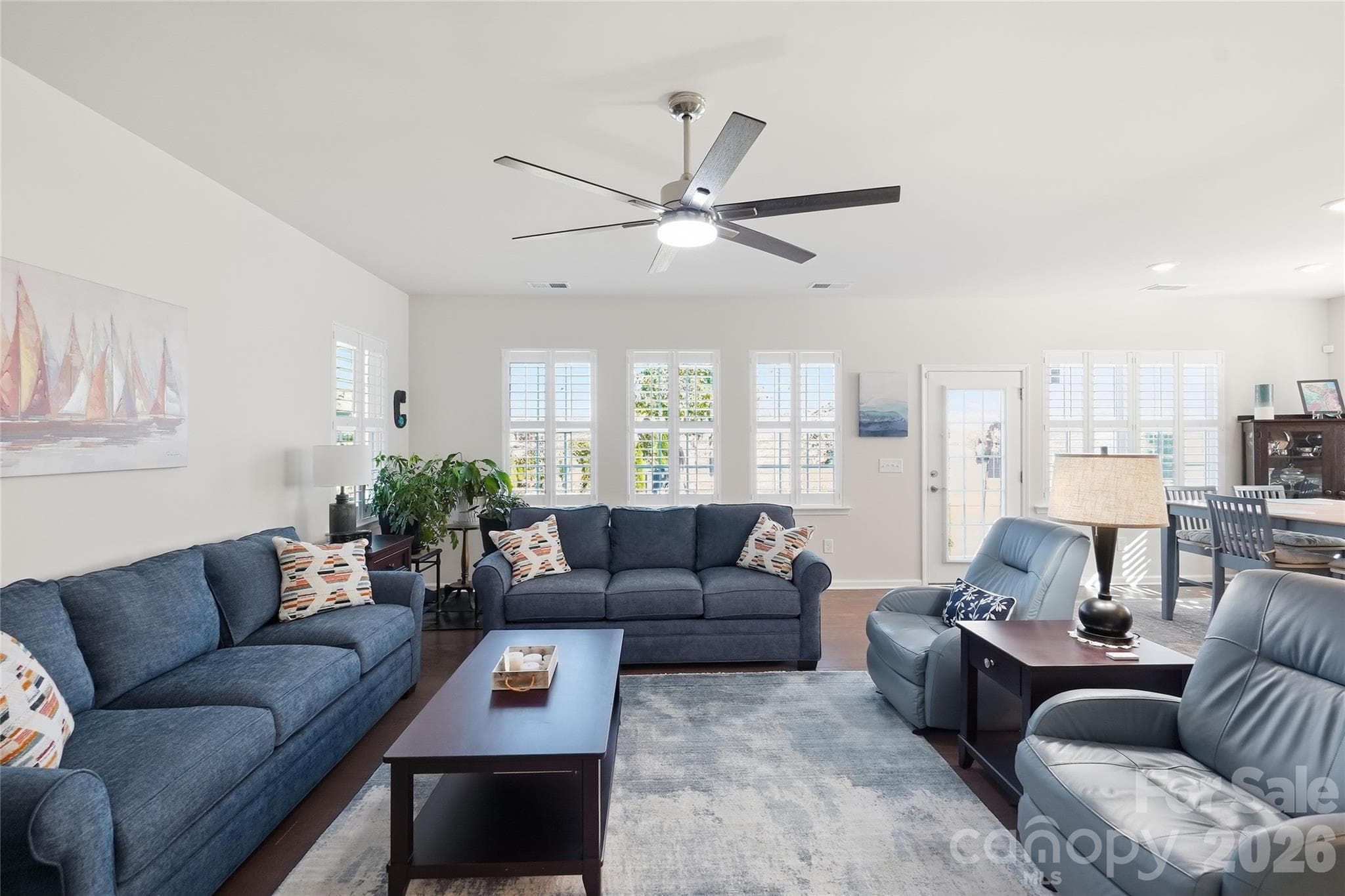 Custom hardwood plantation shutters throughout - 3162 Windhaven Lane, Tega Cay
