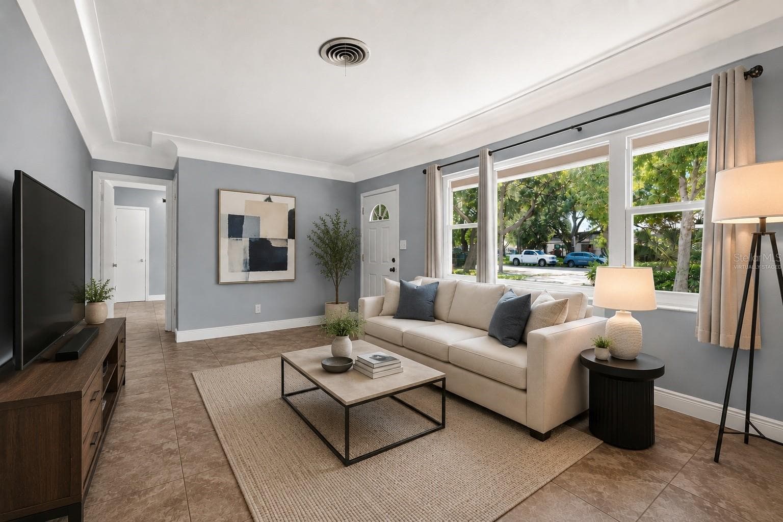 Virtually Staged - Front Living Room - 6505 1ST AVE N, ST PETERSBURG