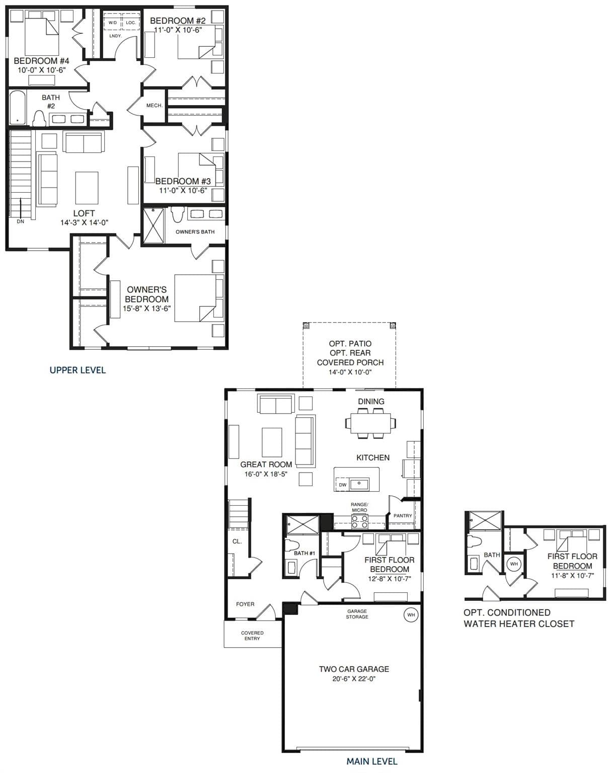 Woodford floorplan - 833 E Liberty Street, China Grove