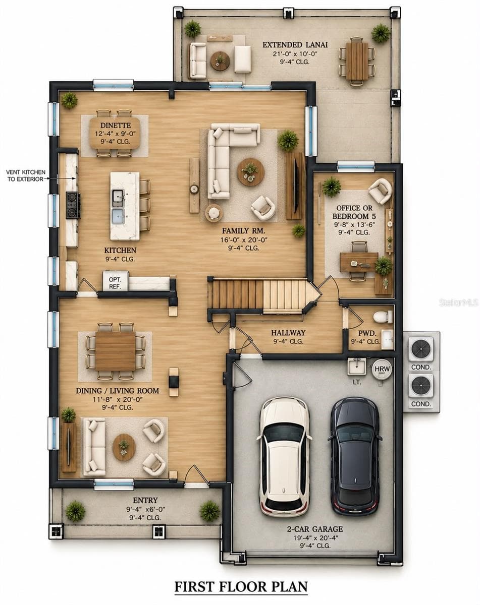 1st Level Floorplan Furnished - 4375 SILVER CREEK ST, KISSIMMEE