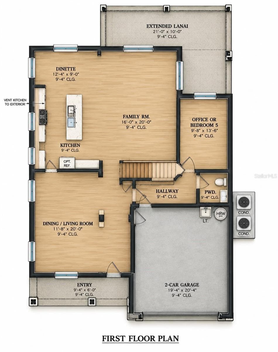 1st Level Floorplan Un-Furnished - 4375 SILVER CREEK ST, KISSIMMEE