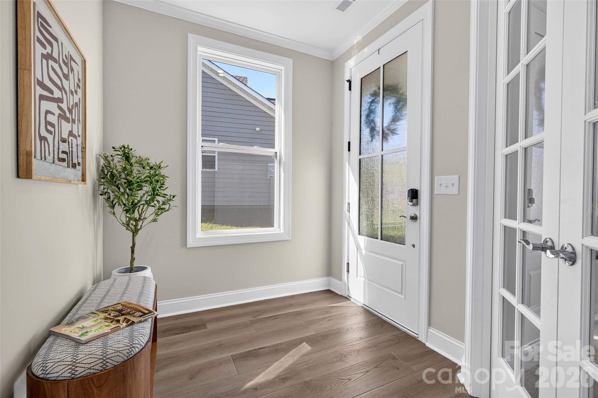 Charming entry way with rainglass front door - 8905 Silver Springs Court, Charlotte