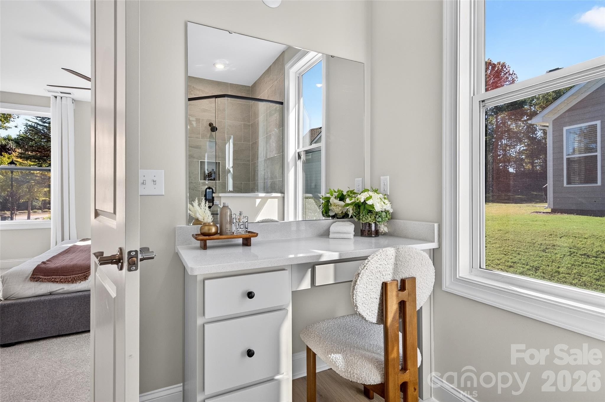 Make-up Vanity in Primary ensuite bath - 8905 Silver Springs Court, Charlotte