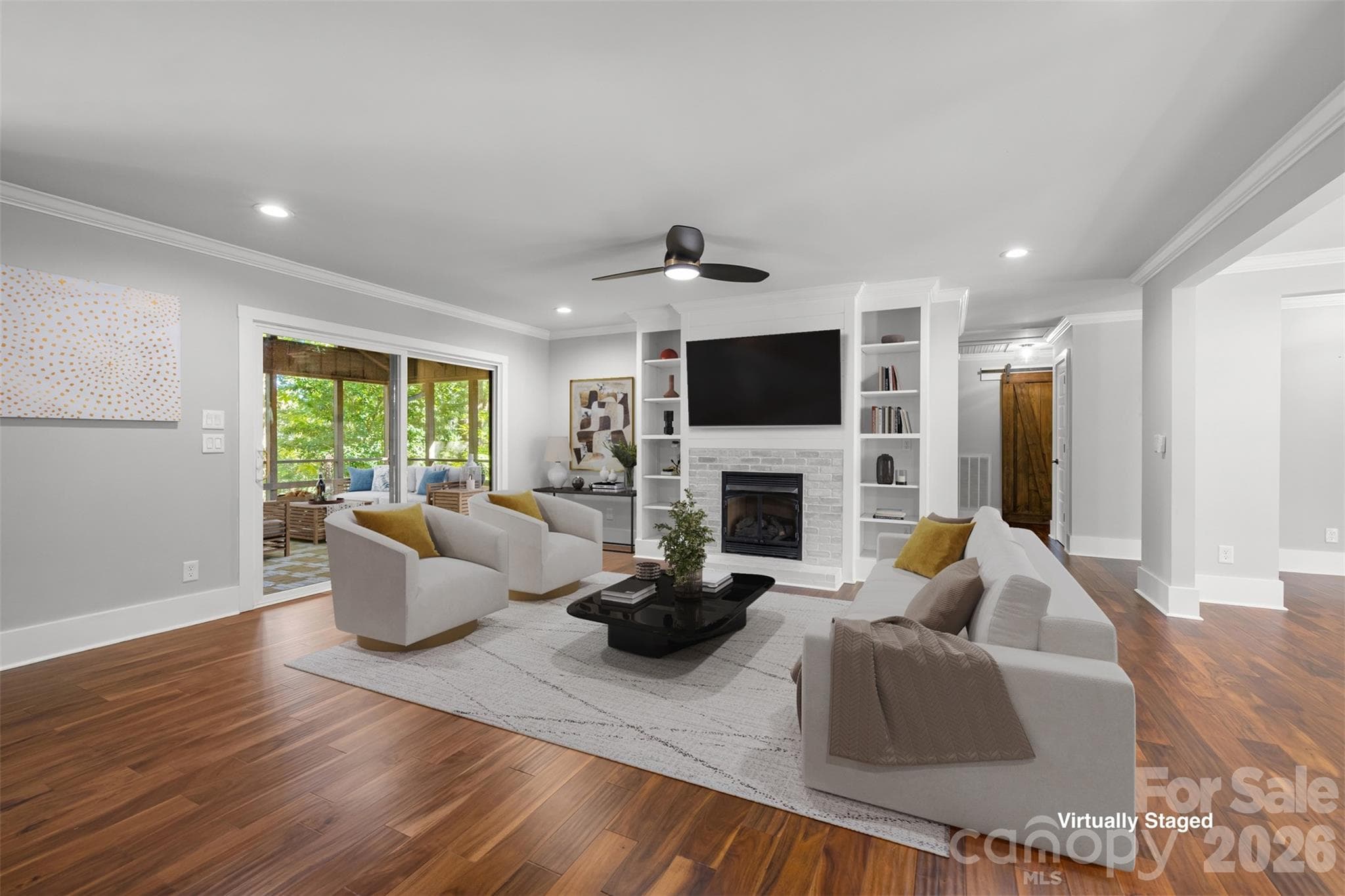 Virtually staged living room - 6 Catawba Ridge Court, Clover