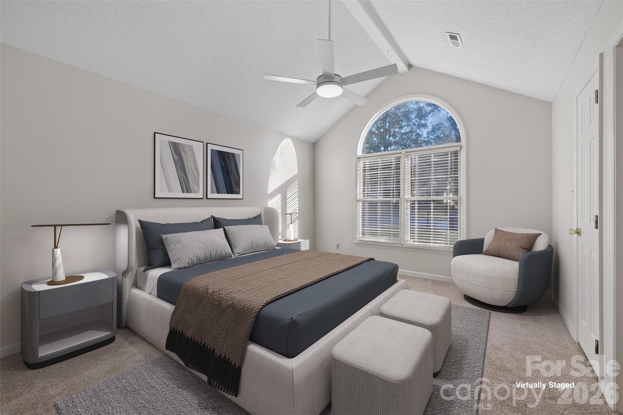 Virtually Staged Primary Bedroom - 1312 Newfound Hollow Drive, Charlotte