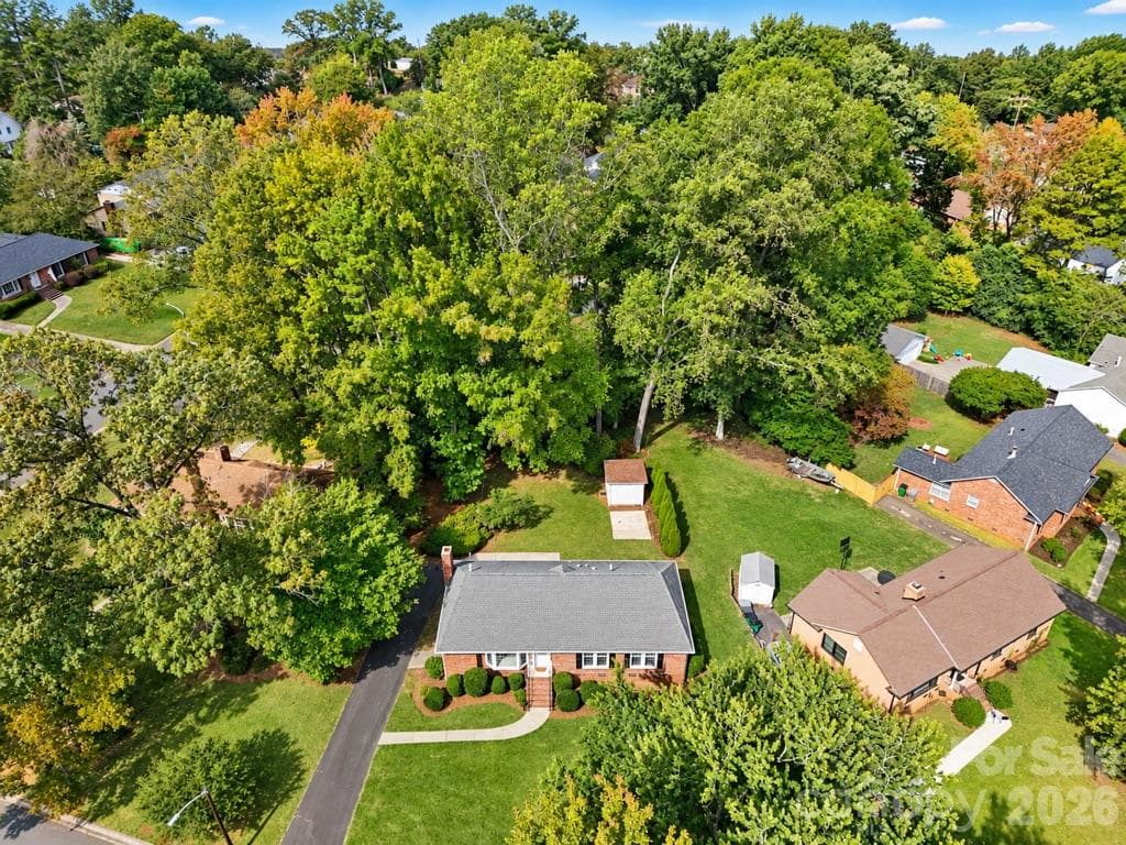 Mature trees provide shade & privacy - 5724 Telfair Road, Charlotte