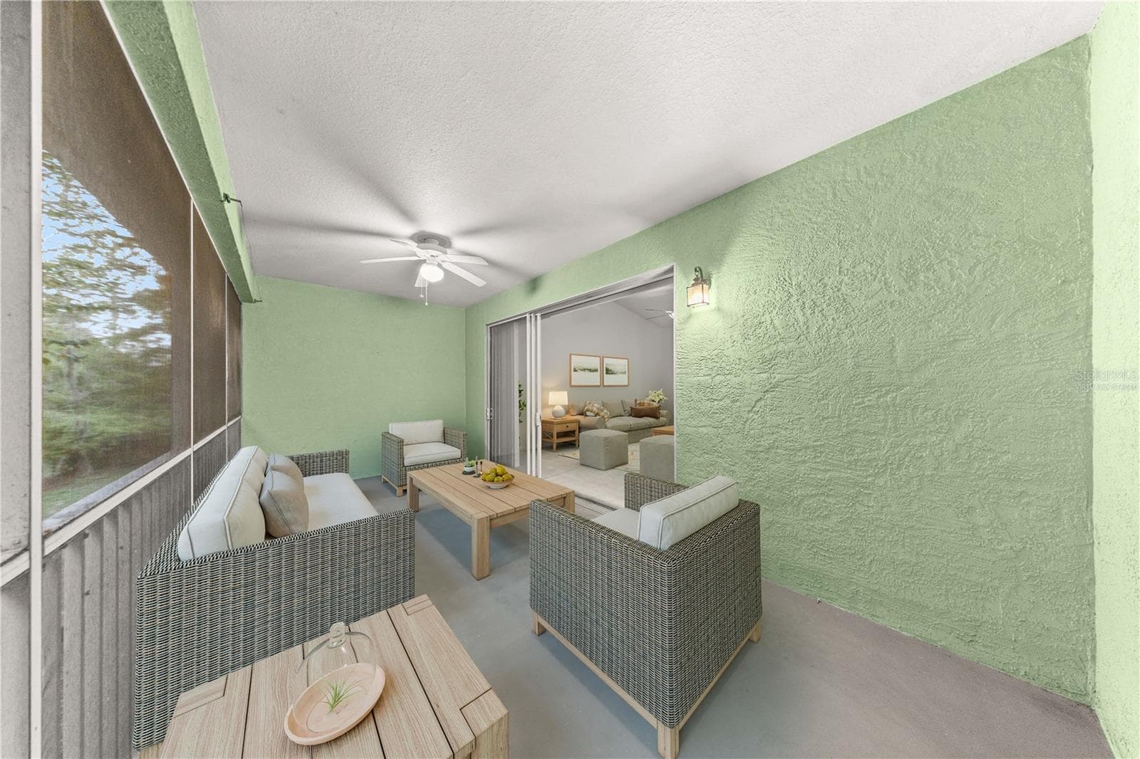 Virtually Staged. Screened in Lanai - 4540 SW 52ND CIR #104, OCALA