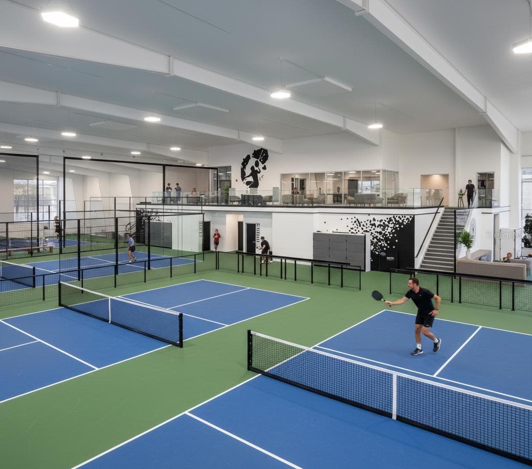 INDOOR AIR-CONDITIONED PLAY: 5 Pickleball Courts, 1 Tennis Hard Court, 1 Padel Court, Racquet Simulator, Golf Simulator, Juice Bar, Observation Deck, Saunas & Cold Plunges!!! - 2170 ROBINHOOD ST #C1-205, SARASOTA