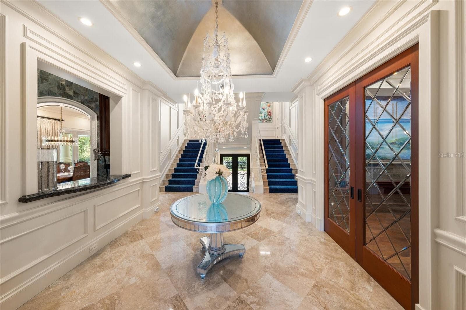 Striking Architectural Presence! Notice the freshly refinished, diagonal-set Travertine flooring - 2056 COVE TRCE, PALM HARBOR