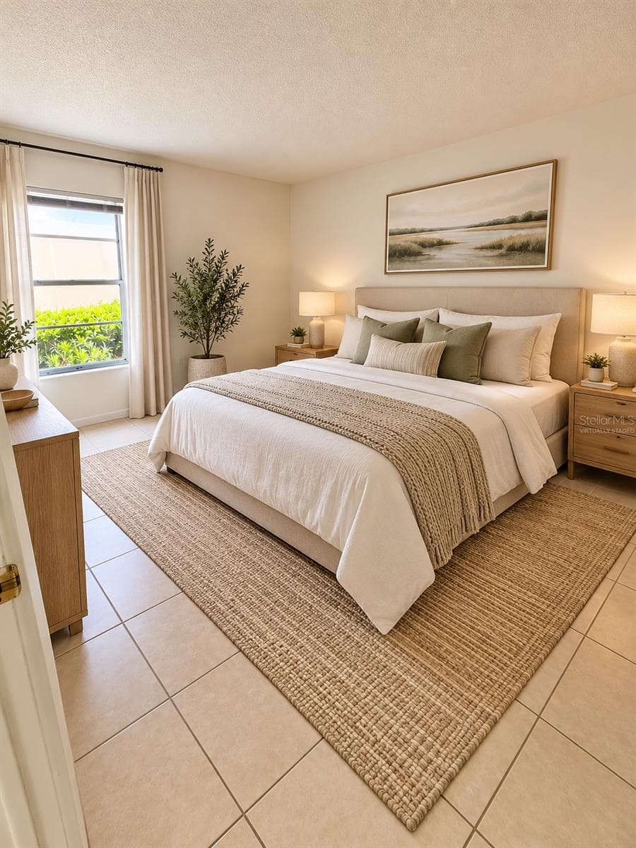 Virtually Staged Primary Bedroom - 14417 HANGING MOSS CIR #102, TAMPA