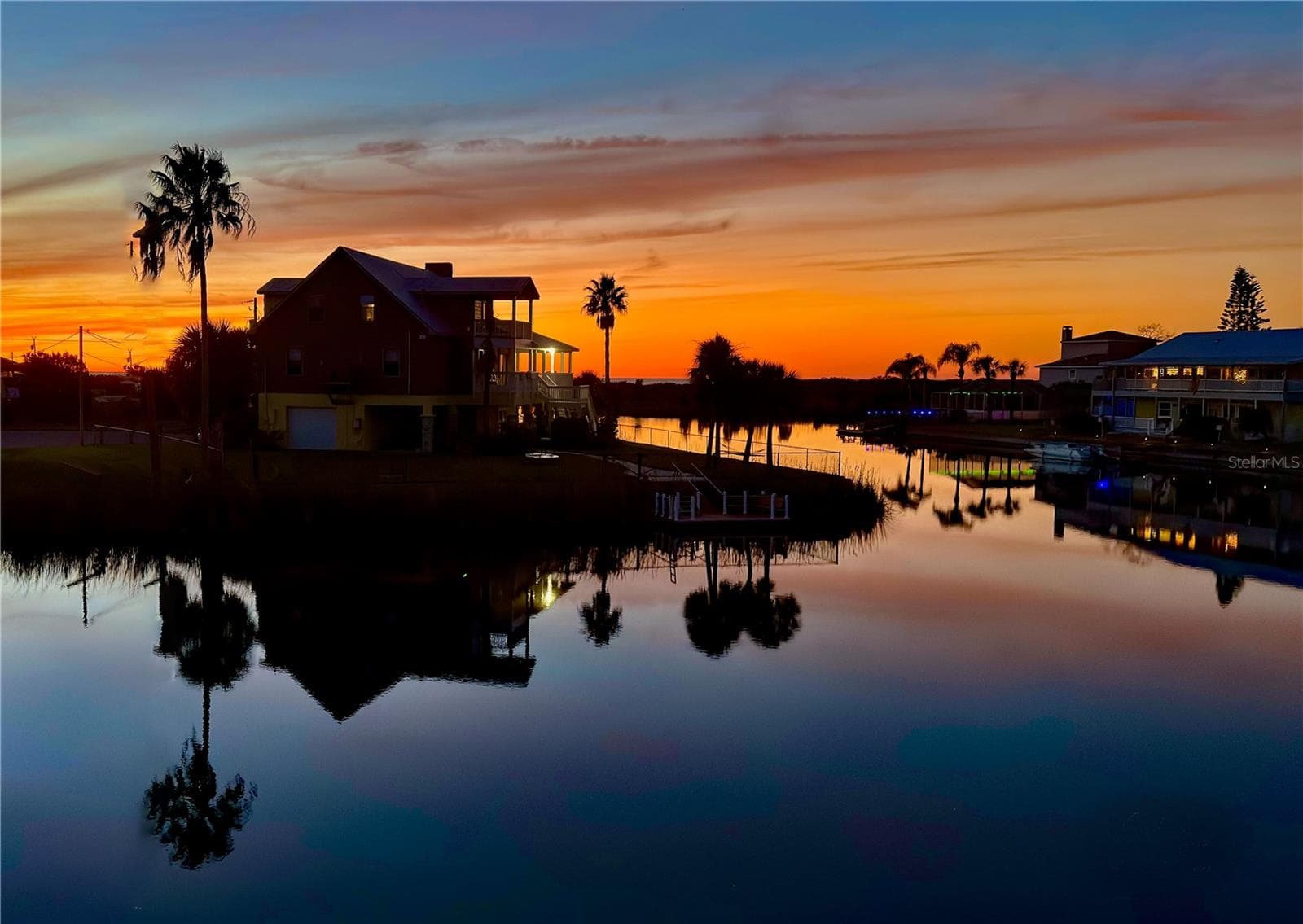 Professional photo of actual sunset from back deck - 3425 CRAPE MYRTLE DR, HERNANDO BEACH