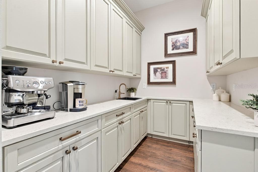 Custom Butlers Pantry with sink and lots of cabinets! - 467 LONG AND WINDING RD, HOWEY IN THE HILLS