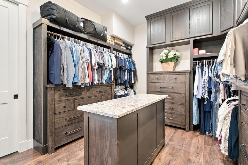 Closet access from primary bath - 467 LONG AND WINDING RD, HOWEY IN THE HILLS