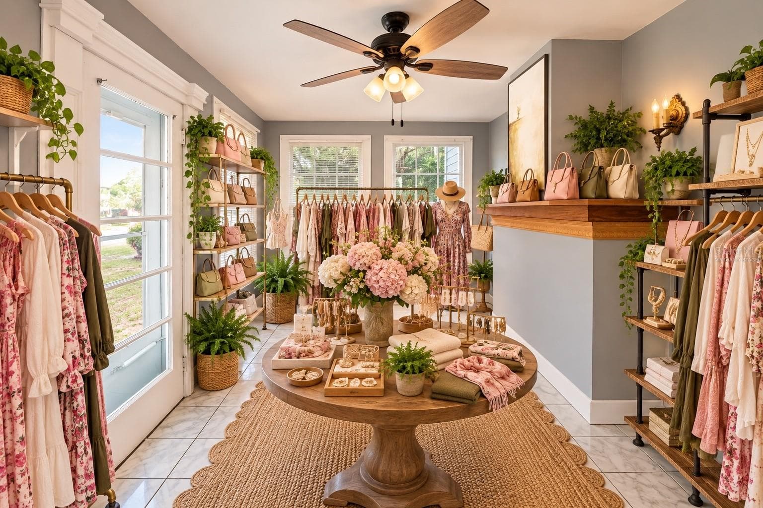 Foyer/Florida Room (virtually staged as a boutique) - 1400 FLORIDA AVE, ST CLOUD