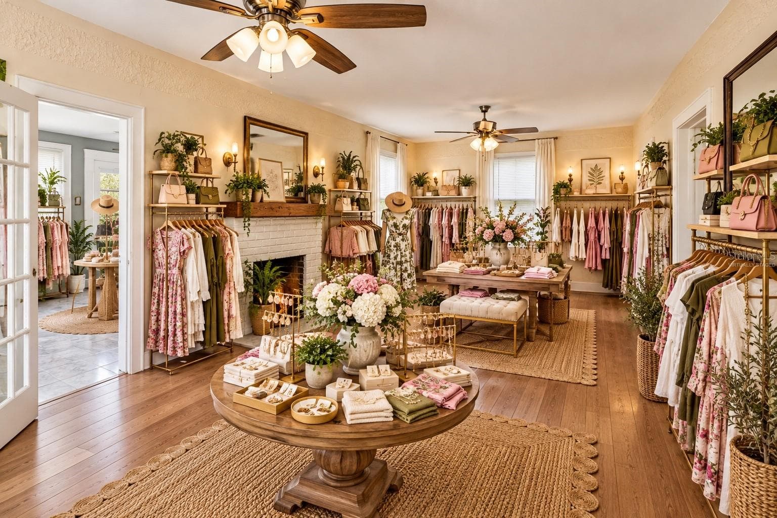Living room (virtually staged as a boutique) - 1400 FLORIDA AVE, ST CLOUD