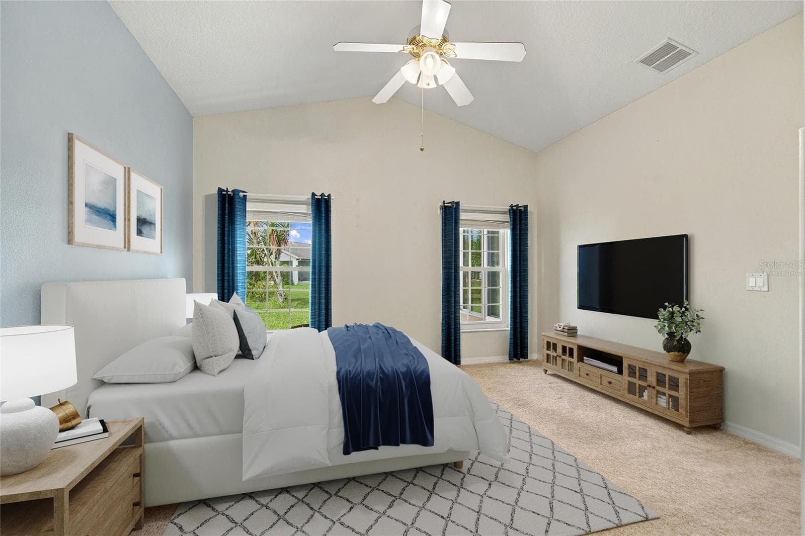 Virtually staged primary en suite bedroom in back of house - 148 RED MAPLE PASS, DAVENPORT