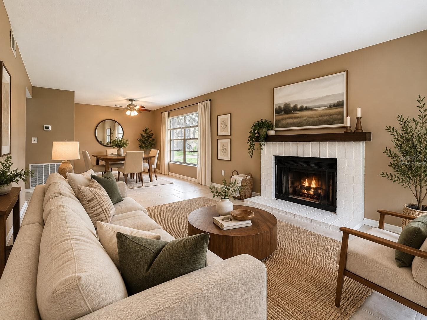 Virtually Staged Great Room - 4022 TUMBLE WOOD TRL #101, TAMPA