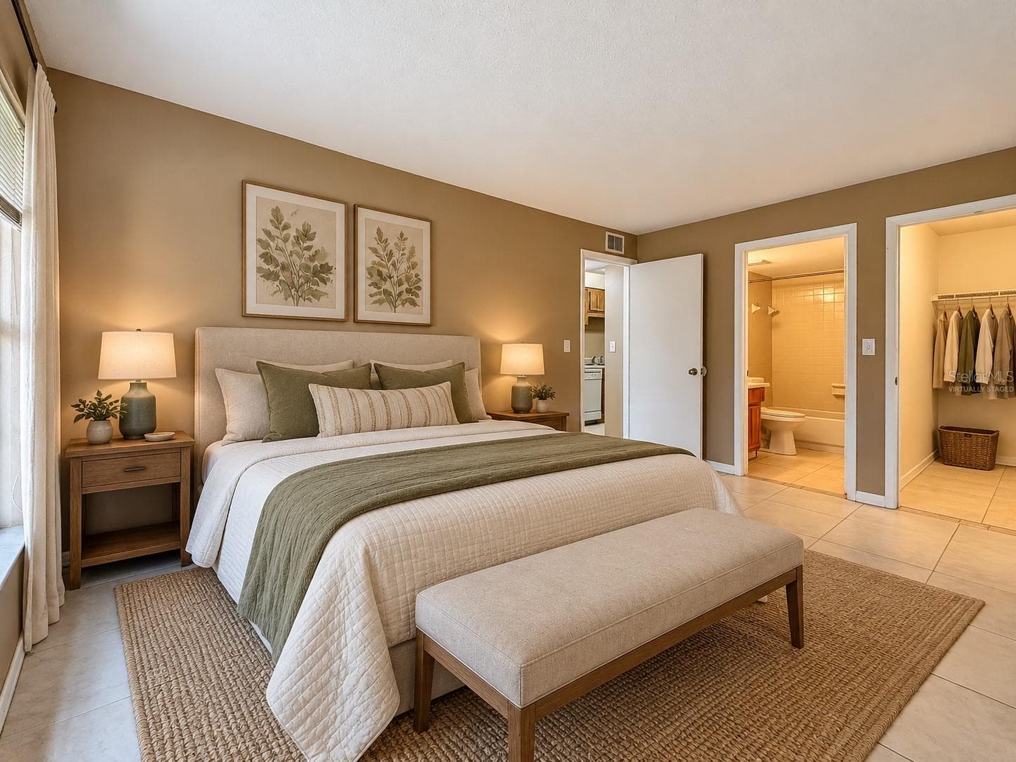 Virtually Staged Primary Bedroom - 4022 TUMBLE WOOD TRL #101, TAMPA