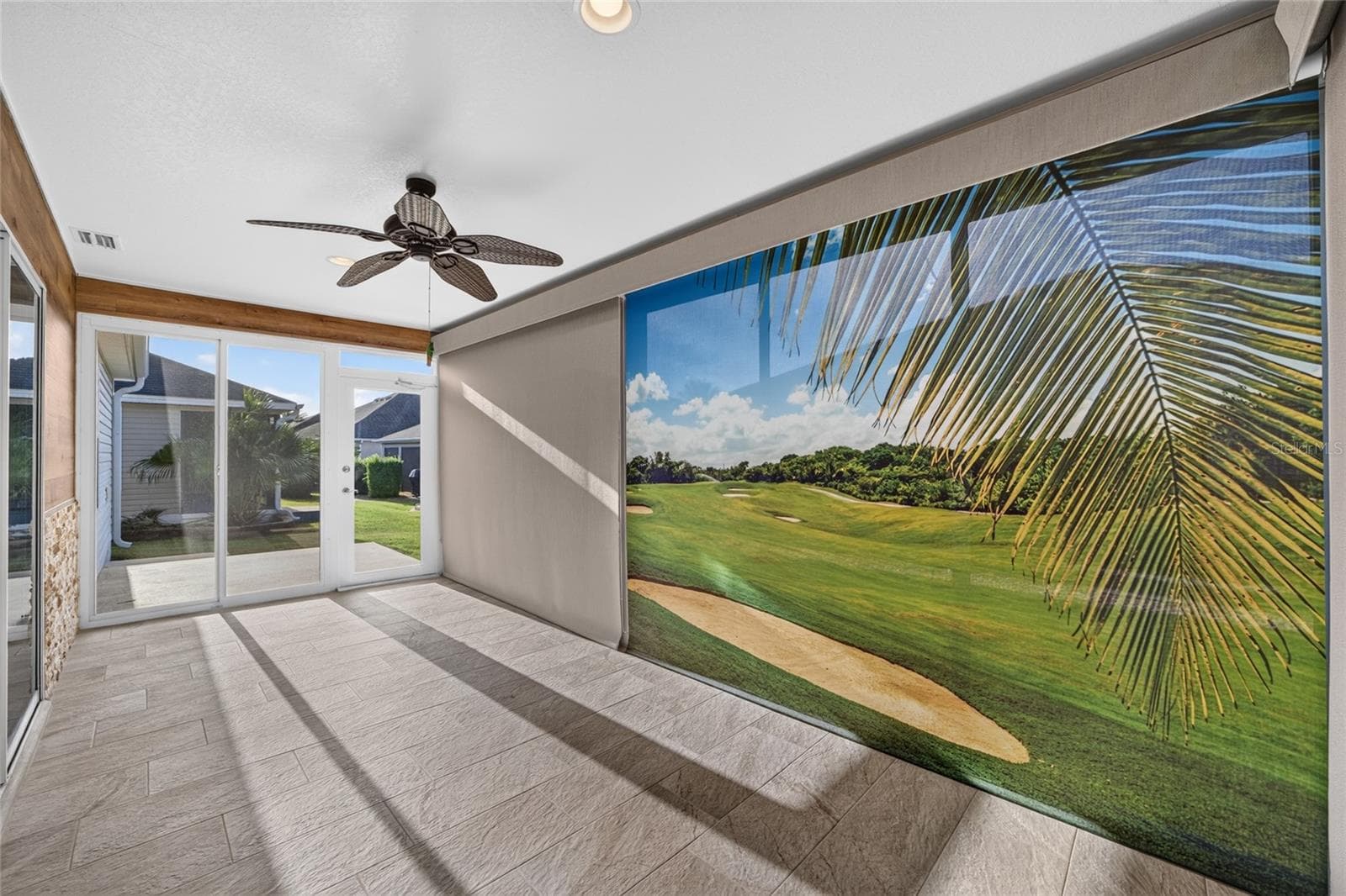 Custom Golf Scene Roll-Down Shade - 3552 WYNGATE PL, THE VILLAGES