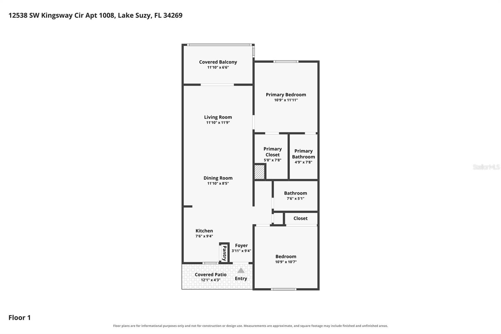 Floor Plan - 12538 SW KINGSWAY CIR #1008, LAKE SUZY
