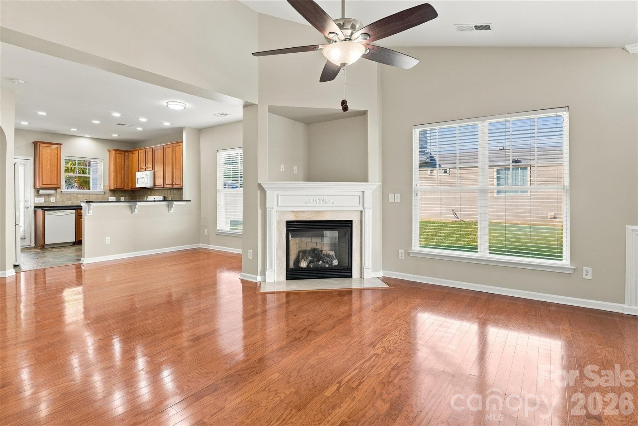 Open floor plan blends the living room, dining room and kitchen! - 608 Goldflower Drive, Rock Hill
