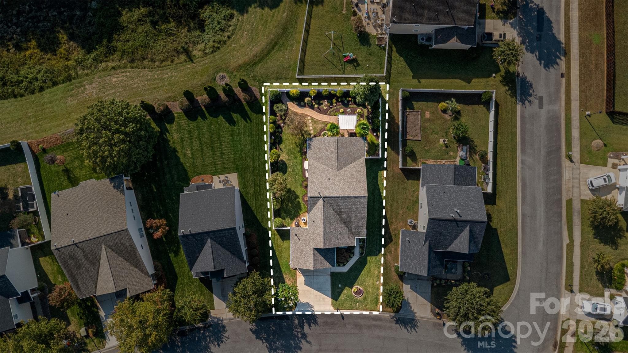 Drone pictures showing approximate property lines - 608 Goldflower Drive, Rock Hill